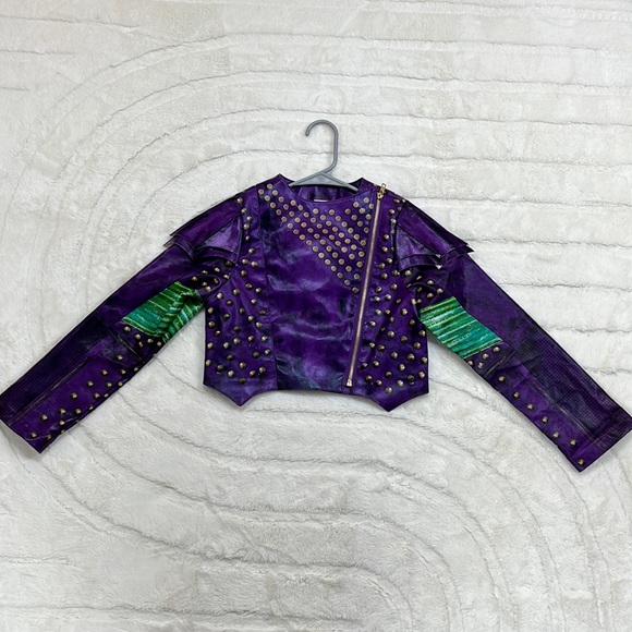 Disney Other - Disney Store Mal Descendants Jacket Purple Green costume Sz 9/10 EUC Zip up